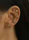 6lı Altın Renk Yıldız Figürlü Küpe Set