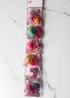 6lı Karışık Renk Çiçek Figürlü Lastik Toka Ve Yan Toka Set