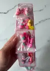 6lı Karışık Renk Çilek Figürlü Lastik Toka Ve Yan Toka Set
