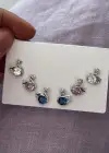 6lı Karışık Renk Kuğu Figürlü Taş Detaylı Küpe Set