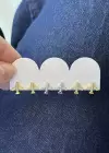 6lı Karışık Renk Uçak Figürlü Taş Detaylı Küpe Set