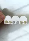 6lı Karışık Renk Yıldız Figürlü Taş Detaylı Küpe Set