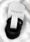6lı Siyah Renk Lastik Toka