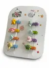 8li Karışık Renk Hayvan Figürlü Çocuk Mini Yan Toka Set