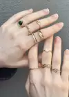 9lu Altın Renk Ayarlanabilir Yüzük Set