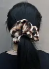 Açık Kahve Renk Leopar Desenli Simit Toka