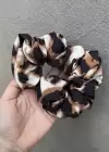 Açık Kahve Renk Leopar Desenli Simit Toka