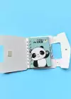 Açık Mavi Renk Panda Figürlü Kilit Detaylı Not Defteri