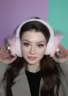 Açık Pembe Renk Canavar Figürlü Peluş Kulaklık