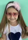 Açık Pembe Renk Çocuk Gözlük Ve Bandana Set