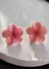 Açık Pembe Renk Lotus Küpe (Çift)