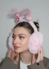 Açık Pembe Renk Saç Detaylı Peluş Kulaklık