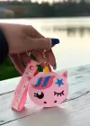 Açık Pembe Renk Unicorn Figürlü Cüzdan/ Anahtarlık