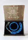 Ahşap Kutuda Akik Taşı Seti Tesbih / Bileklik