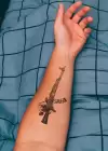 Ak47 Silah Keleş Geçici Dövme Tattoo