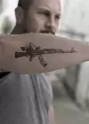 Ak47 Silah Keleş Geçici Dövme Tattoo