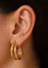 Altın Renk 15MM Halka Küpe (Çift)