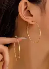 Altın Renk 55MM Çelik Halka Küpe (Çift)