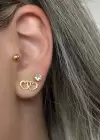 Altın Renk 6lı Çelik Küpe Set