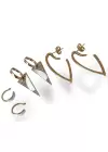 Altın Renk 6lı Çelik Xuping Küpe Ve Ear Cuff Set