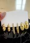 Altın Renk 6lı Küpe Set