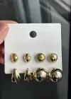 Altın Renk 8lı Karışık Küpe Set