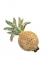 Altın Renk Ananas Figürlü Taş Detaylı Broş