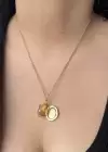 Altın Renk Anka Kuşu Figürlü Çelik Alya Kolyesi