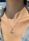 Altın Renk Arı Figürlü Çelik Kolye
