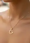 Altın Renk Ay Ve Yıldız Figürlü Çelik Kolye