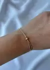 Altın Renk Ayarlanabilir Çelik Bileklik