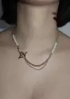 Altın Renk Balık Figürlü İnci Detaylı Çelik Xuping Kolye