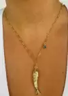 Altın Renk Balık Figürlü YSX Kolye