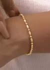Altın Renk Boncuk Detaylı Çelik Bileklik