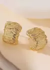 Altın Renk Burgu Detaylı Çelik Küpe (Çift)