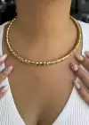 Altın Renk Burgu Detaylı Metal Choker Kolye