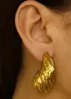 Altın Renk Çelik Bottega Küpe (Çift)