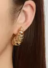 Altın Renk Çelik Bottega Küpe (Çift)