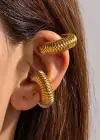 Altın Renk Çelik Ear Cuff (Çift)