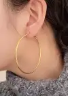 Altın Renk Çelik Halka Küpe 70Mm (Çift)