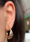 Altın Renk Çelik Halka Küpe (Çift)