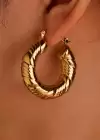 Altın Renk Çelik Halka Küpe (Çift)