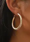 Altın Renk Çelik Halka Küpe (Çift)