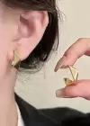 Altın Renk Çelik Halka Küpe (Çift)