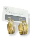 Altın Renk Çelik Halka Küpe (Çift)