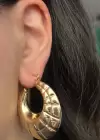 Altın Renk Çelik Halka Küpe (Çift)