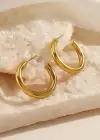 Altın Renk Çelik Halka Küpe (Çift)