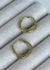 Altın Renk Çelik Halka Xupıng Küpe (Çift)