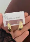 Altın Renk Çelik Küpe (Çift)
