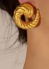 Altın Renk Çelik Küpe (Çift)